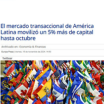 El mercado transaccional de Amrica Latina moviliz un 5% ms de capital hasta octubre